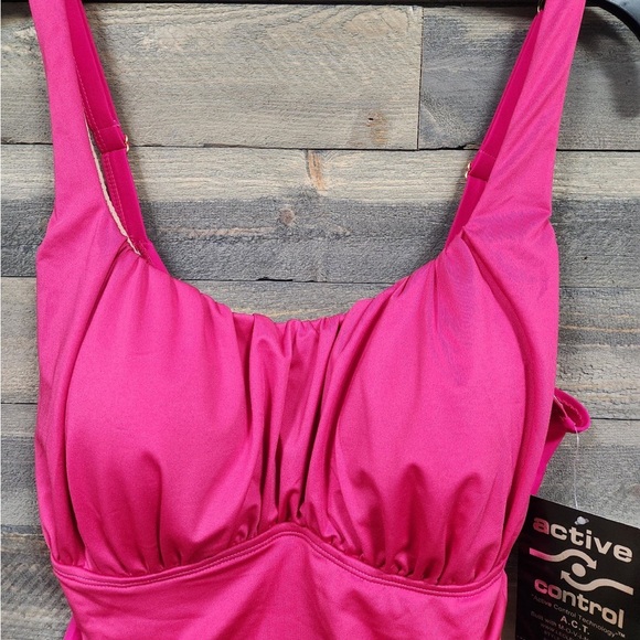 ACT active control technology one piece swimsuit pink 16W NWT - Picture 2 of 9